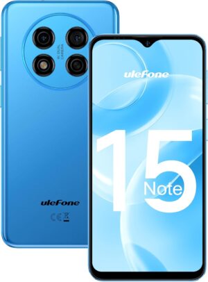 Ulefone Note 15, telefon komórkowy z systemem Android 12, 5 GB + 32 GB / SD-64 GB, budżetowy smartfon, 6,22-calowy ekran HD+, bateria 4000 mAh, aparat 8 MP, odblokowany telefon komórkowy z dwiema kartami SIM 3G, 3 gniazda / Face ID / 2-letnia gwarancja